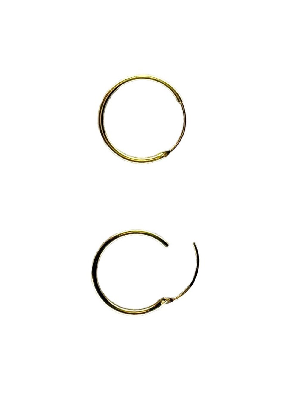 925 Sterling Silver Hoop Earrings Minimalist Circle 24K-Gold-Plated 18mm 0.66g
